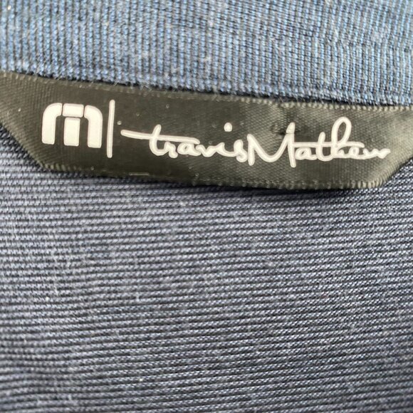 Travis Mathew Men's XL Polo Shirt Navy Blue Cotton Poly Blend - Picture 4 of 11